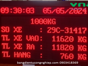 Vnatech thiết kế bảng hiển thị thông tin tải trọng xe