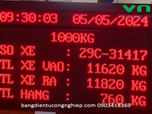 Bảng hiển thị thông tin tải trọng xe-CÔNG TY CỔ PHẦN SẢN XUẤT MÁY CÔNG NGHIỆP VÀ THƯƠNG MẠI AN VIỆT