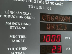 Bảng điện tử chuyền may cải thiện chất lượng sản phẩm